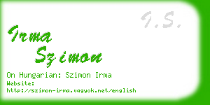 irma szimon business card